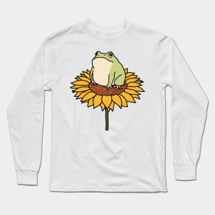 Frog on Sunflower Long Sleeve T-Shirt